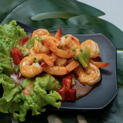 Crevettes à la sauce piquante
